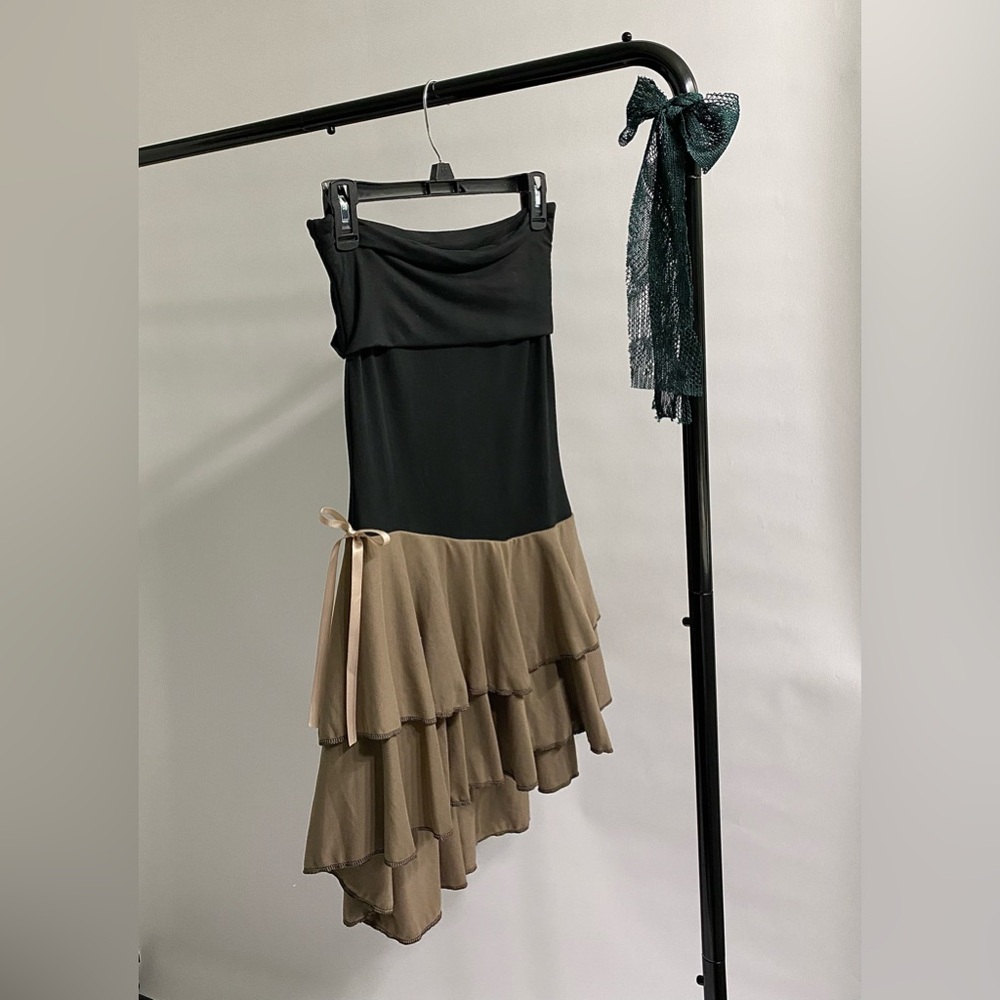 Asymmetrical Mocha Mini Dress